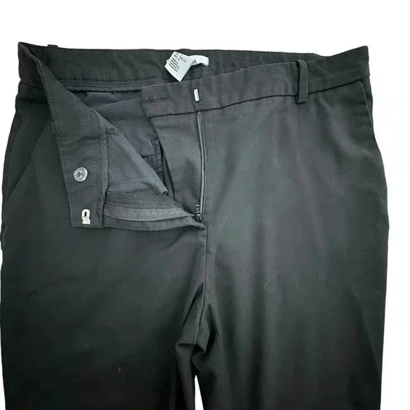Black Ankle Length Straight Leg Stretch Pants Size 6 Small High Waisted Work - Picture 7 of 15